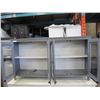 Image 2 : ASHLEY FLOOR MODEL RUSTIC GREY ENTERTAINMENT STAND W/ 4 GLASS DOORS