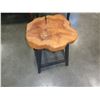 Image 1 : SHORT METAL BASE BURL STOOL