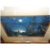 Image 2 : ORIGINAL DOG OIL PAINTING AND ORIGINAL ANTIQUE WATERCOLOR MOONLIGHT