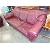 Image 2 : BURGUNDY LEATHER SOFA AND LOVE SEAT