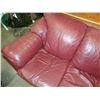 Image 3 : BURGUNDY LEATHER SOFA AND LOVE SEAT
