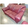 Image 4 : BURGUNDY LEATHER SOFA AND LOVE SEAT