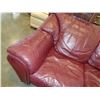 Image 5 : BURGUNDY LEATHER SOFA AND LOVE SEAT