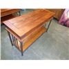Image 2 : METAL BASE WALNUT SOFA TABLE
