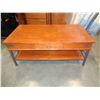 Image 2 : METAL BASE WALNUT COFFEE TABLE