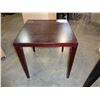 Image 1 : MODERN SQUARE CHERRY FINISH ENDTABLE, RETAI $169