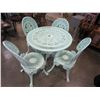 Image 1 : CAST IRON BISTRO TABLE W/ 4 CHAIRS