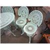 Image 3 : CAST IRON BISTRO TABLE W/ 4 CHAIRS