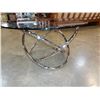 Image 2 : ROUND MODERN CHROME RING GLASSTOP COFFEE TABLE