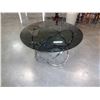 Image 3 : ROUND MODERN CHROME RING GLASSTOP COFFEE TABLE