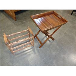 COLLASPIBLE SERVING TABLE AND WINE RACK