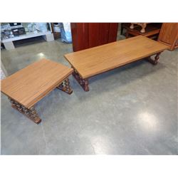 LONG WALNUT COFFEE AND ENDTABLE