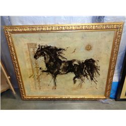 LARGE HORSE INSPIRED GILDED FRAME