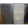Image 1 : TWIN SIZE BED MATTRESS, BOX SPRING, AND ROLLER FRAME