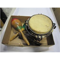 MARACAS, DRUM, AND INSTRUMENT