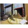 Image 2 : LEP EASTERN PRINT, METAL EGYPT FIGURE, AND PURPLE CLAY TEAPOT
