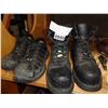 Image 1 : 2 PAIRS OF WOMENS STEEL TOED BOOTS BOTH SIZE 6.5 - HARLEY DAVIDSON AND CAT BRANDED