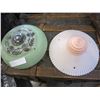 Image 1 : ANTIQUE MILK GLASS LAMP SHADES GREEN AND PINK