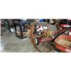 Image 2 : ANTIQUE WAGON WHEEL STEEL W/ AXEL