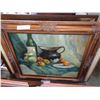 Image 1 : 20x24 OIL ON CANVAS FRUIT SCENE IN GOLD FRAME - RETAIL $160