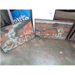 2 EASTERN PAINTINGS ON CANVAS