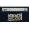 Image 1 : 25 Cent Third Issue Fractional Note PMG 63