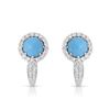 Image 1 : 14KT White Gold 1.96ctw Turquoise and Diamond Earrings