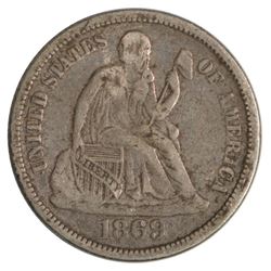 1869 Seated Liberty Dime Coin