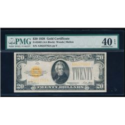 1928 $20 Gold Certificate PMG 40EPQ