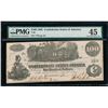 Image 1 : 1862 $100 Confederate States of America Note PMG 45