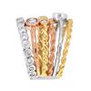 Image 2 : 14KT Tri Color Gold 1.03ctw Diamond Ring