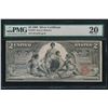 Image 1 : 1896 $2 Educational Silver Certificate PMG 20