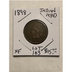 1898 Early Indian Head Penny Full Liberty Extra Fine Grade Very Nice