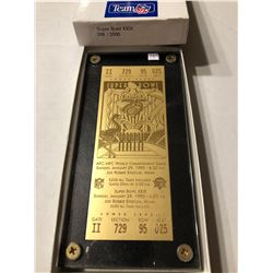 Extremely Rare Limited Edtion 286 of 2500 Gold Super Bowl XXIX Ticket in Original Box