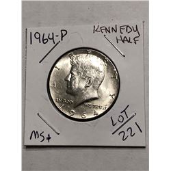 1964 P Silver Kennedy Half Dollar MS Plus High Grade