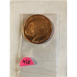 CHIEF BUFFALO 1oz Copper 999 Fine Copper Coin