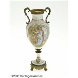 A FRENCH ORMOLU MOUNTED PORCELAIN VASE RSèvres, c