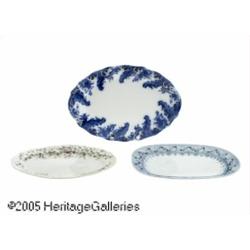 TWO ENGLISH AND ONE GERMAN PORCELAIN SERVING PLAT