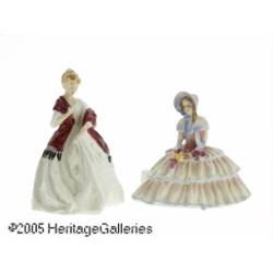 TWO ENGLISH BONE CHINA FIGURINES RRoyal Doulton a