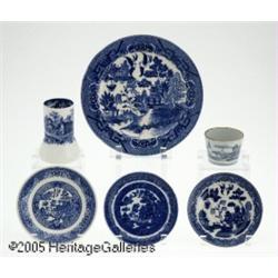 SIX FLOW BLUE PORCELAIN ITEMS RVarious makers, va