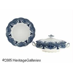 COLLECTION OF BRITISH FLOW BLUE SEMI-PORCELAIN IT