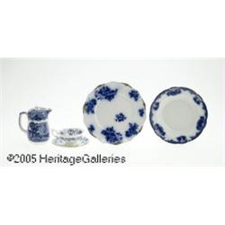 FIVE BLUE AND WHITE PORCELAIN SERVING PIECES RVar