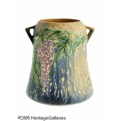 AN AMERICAN BLUE 'WISTERIA' POTTERY VASE RRosevil