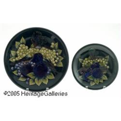 TWO ENGLISH POTTERY PLATES RMoorcroft, c.1950 R R