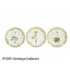Image 1 : THREE DANISH 'FLORA DANICA' BREAD AND BUTTER PLAT
