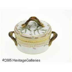 A DANISH 'FLORA DANICA' LIDDED SUGAR BOWL RRoyal 