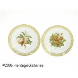 TWO DANISH 'FLORA DANICA' SALAD PLATES RRoyal Cop