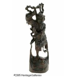 A CHINESE CARVED WOOD FIGUREMaker unknown, c.1900
