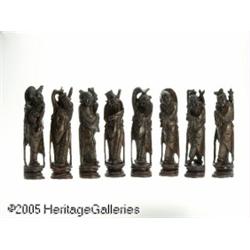 A CHINESE SET OF EIGHT CARVED FIGURES RMaker unkn