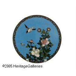 A CHINESE CLOISONNE PLATE RMaker unknown, late Qi